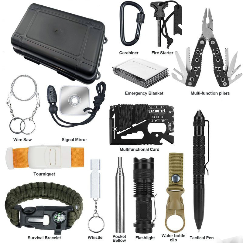 Outdoor Adventure Hiking - Hongrui DIY Kompaktes Tragbares Stoßfestes Überlebensausrüstungs-Notfallwerkzeugset