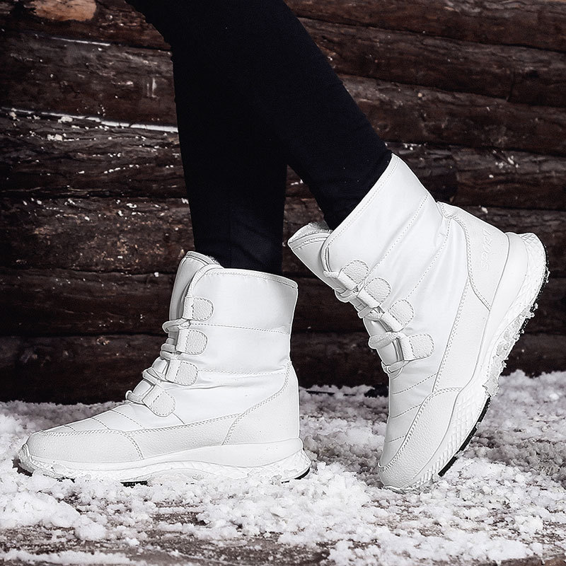Outdoor Adventure Hiking - Damen-Schneestiefel, warme, plüschige, mittelhohe Stiefel für