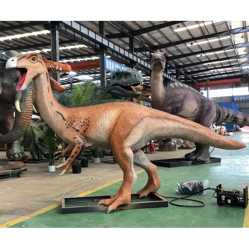 Outdoor Adventure Educator - Animierte Dinosaurier-Statue aus Fiberglas und Stahl,