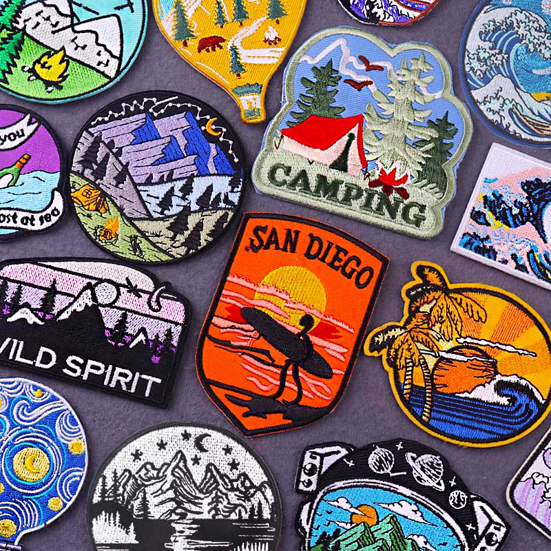 Outdoor Adventure And Travel Show - Wildnis Patches auf Kleidung Berg Stickerei