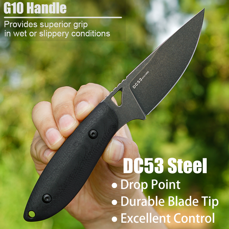 Survival Knife Full Tang - FORESAIL DC53 Stahl Klinge Messer G10