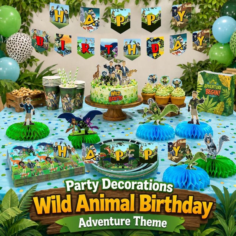 Outdoor Adventure Birthday Party - Wild Kratts Geburtstags-Picknick Tragbare Partydekoration für