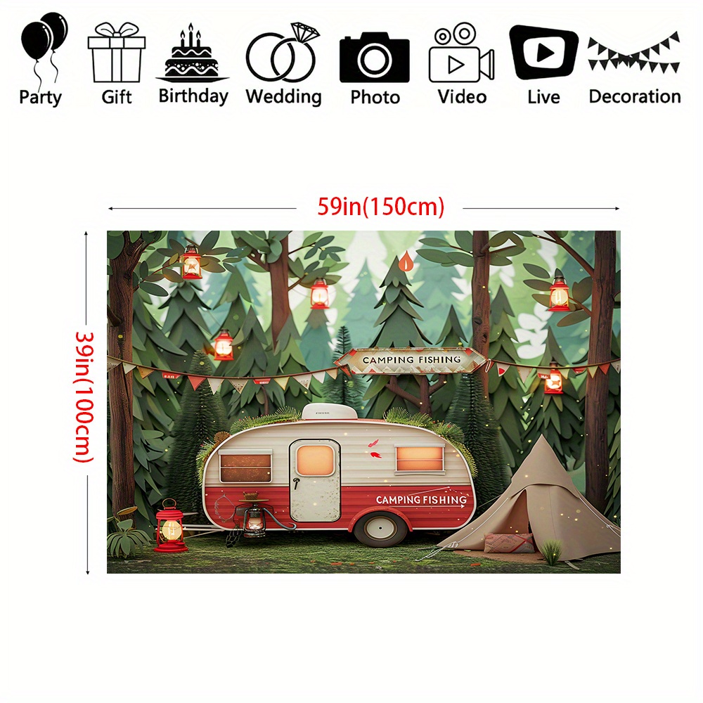 Polyester Dschungel Camping Th – Outdoor Adventure Birthday Party Bewertung und Preis