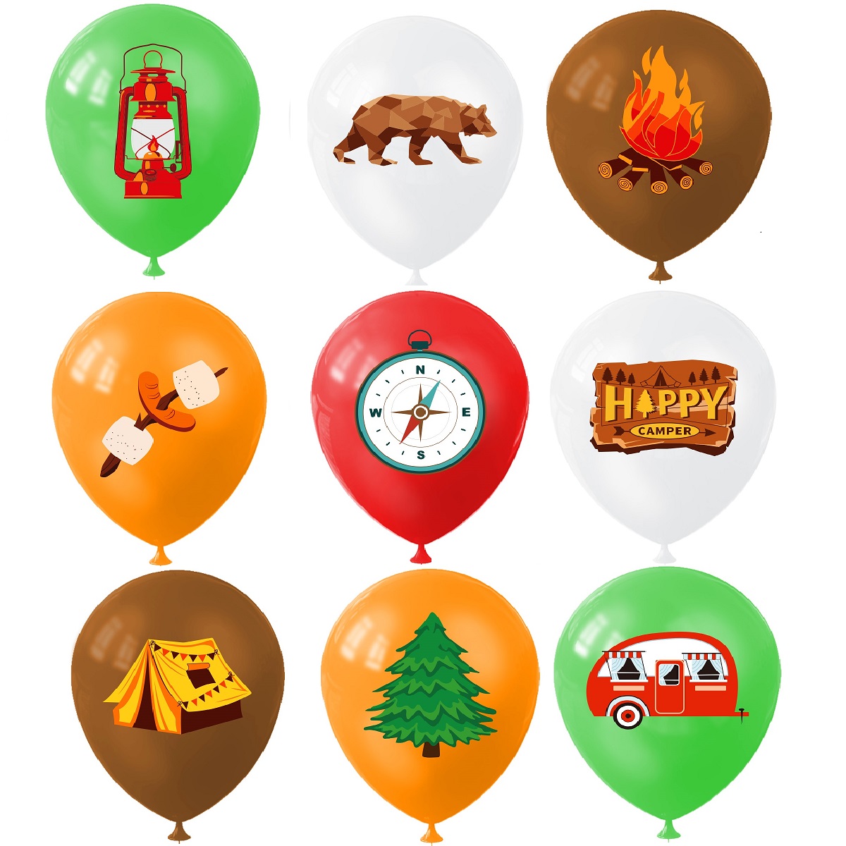 9-teiliges Happy Camping-Ballo – Outdoor Adventure Birthday Party Bewertung und Preis